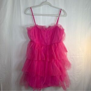 TCEC Pink Layered Mini Dress Size Large NWT